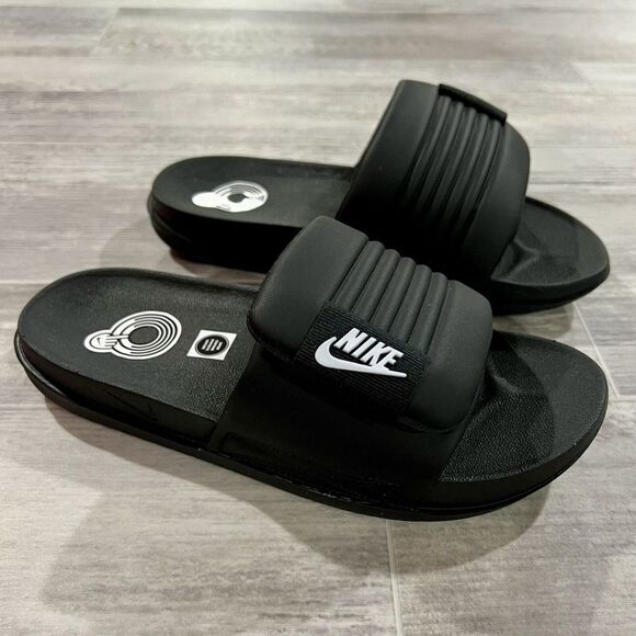 Nike OffCourt Adjust Slide Sandals Black /White  DV1033-002‎ Women's Size 10 NEW - Picture 1 of 10